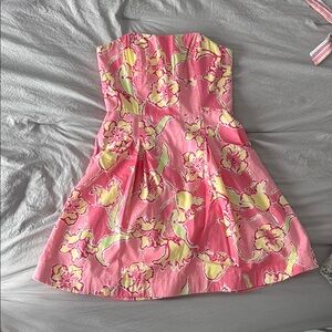 Floral Strapless Lilly Pulitzer Pink Dress